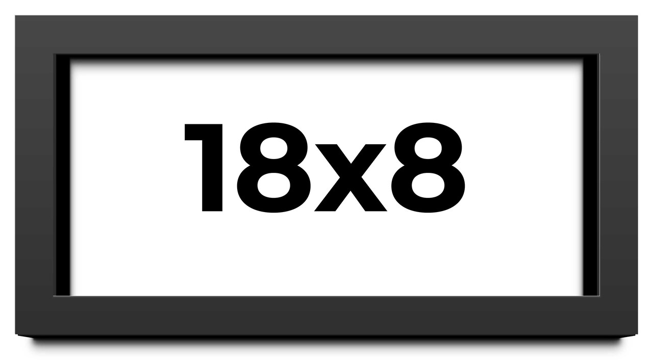 Panoramic Flat Black Picture Frame - UV Acrylic, Foam Board Backing, Hanging Hardware